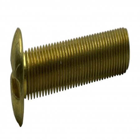 Suburban Bolt And Supply #10-24 x 3/8 in Slotted Round Machine Screw, Plain Brass A3300120024R